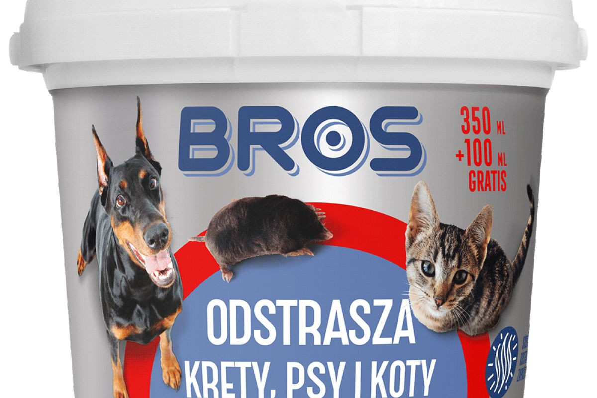 Odstrasza krety, psy, koty